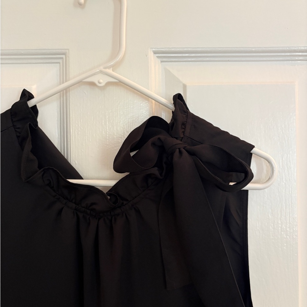J Crew Black Sleeveless Dress With Bow - Picture 2 of 5